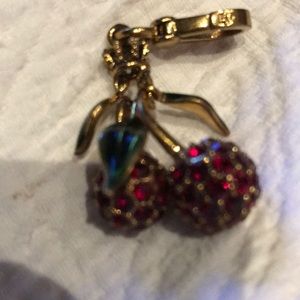 Cherries Charm with 3 Green Leaves